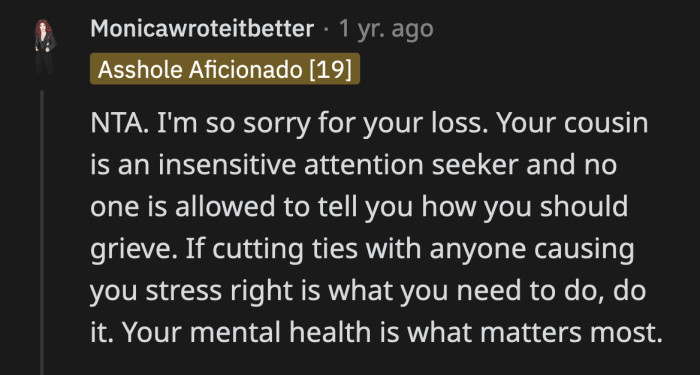 OP's only focus right now should be herself and her husband. They are mourning the loss of their baby. Everyone else's opinion on their grief is just noise.