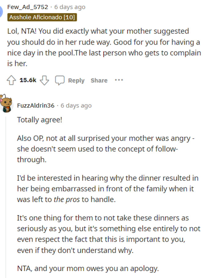 This is when people started coming into the comments and sharing their opinions, which all seemed to lean towards NTA.