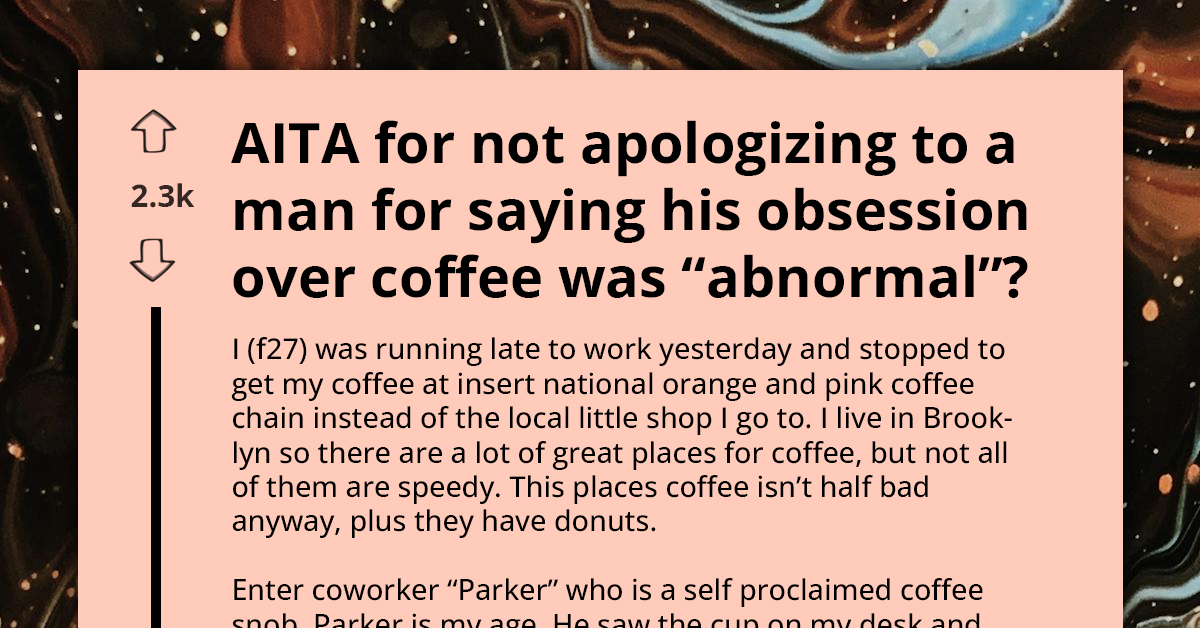 Moment Coworker Gets Embarrassed After Being Told That His Obsession Over Coffee Is Abnormal
