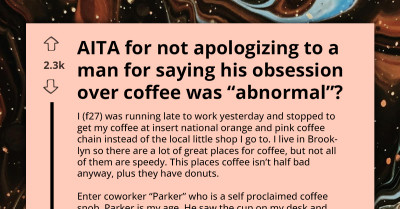 Moment Coworker Gets Embarrassed After Being Told That His Obsession Over Coffee Is Abnormal