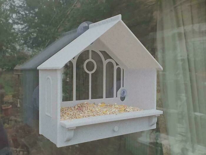 "I Designed A 3D Printed Bird Feeder To Go On The Window"