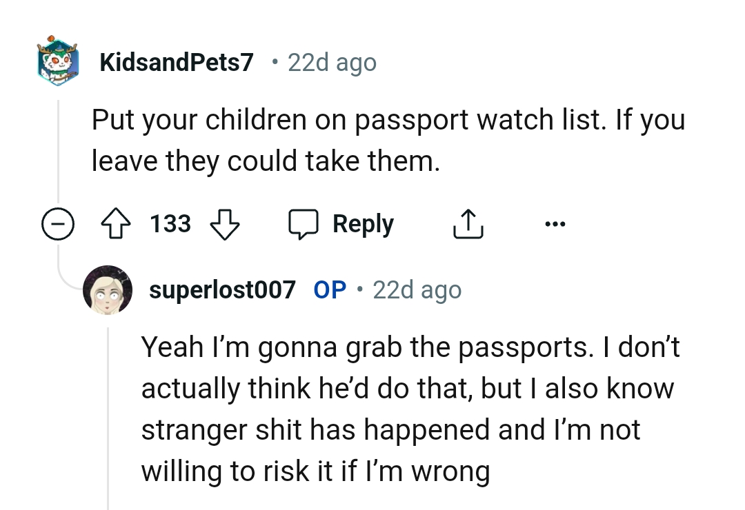 The OP is not willing to risk it