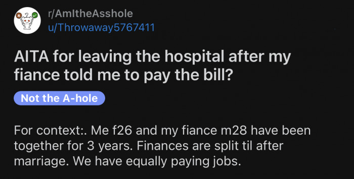 Here's the original post by Reddit user u/Throwaway5767411: