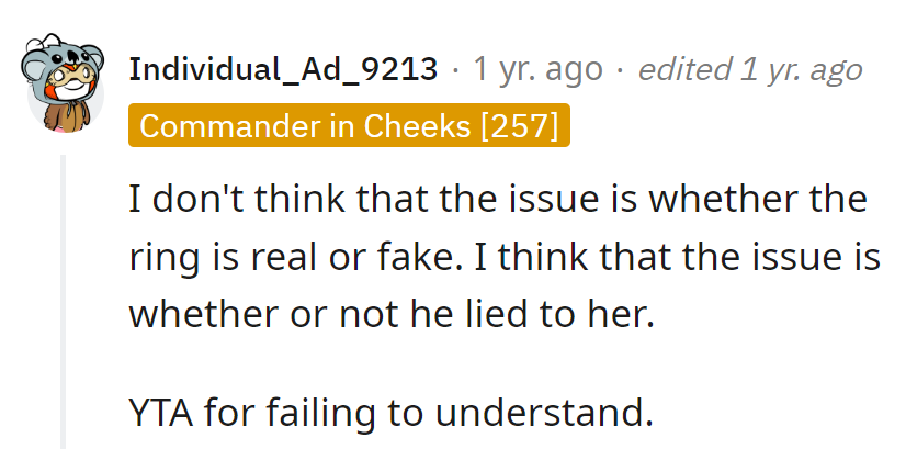 Oh, it's not about the bling, it's about the zing of potential deception!