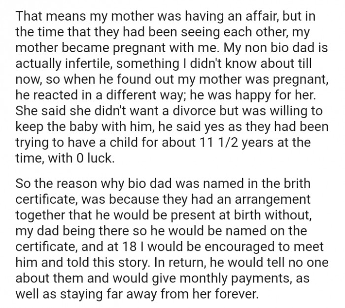 The OP's mother was actually having an affair