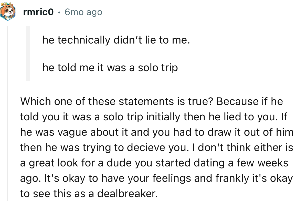 “If he was vague about it and you had to draw it out of him, then he was trying to deceive you.”