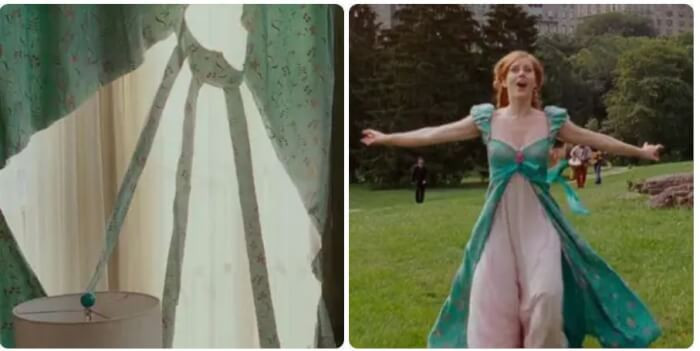 6. You can recycle your vintage curtains into a dress.