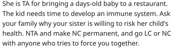 11. The baby is too young to be going on outings.