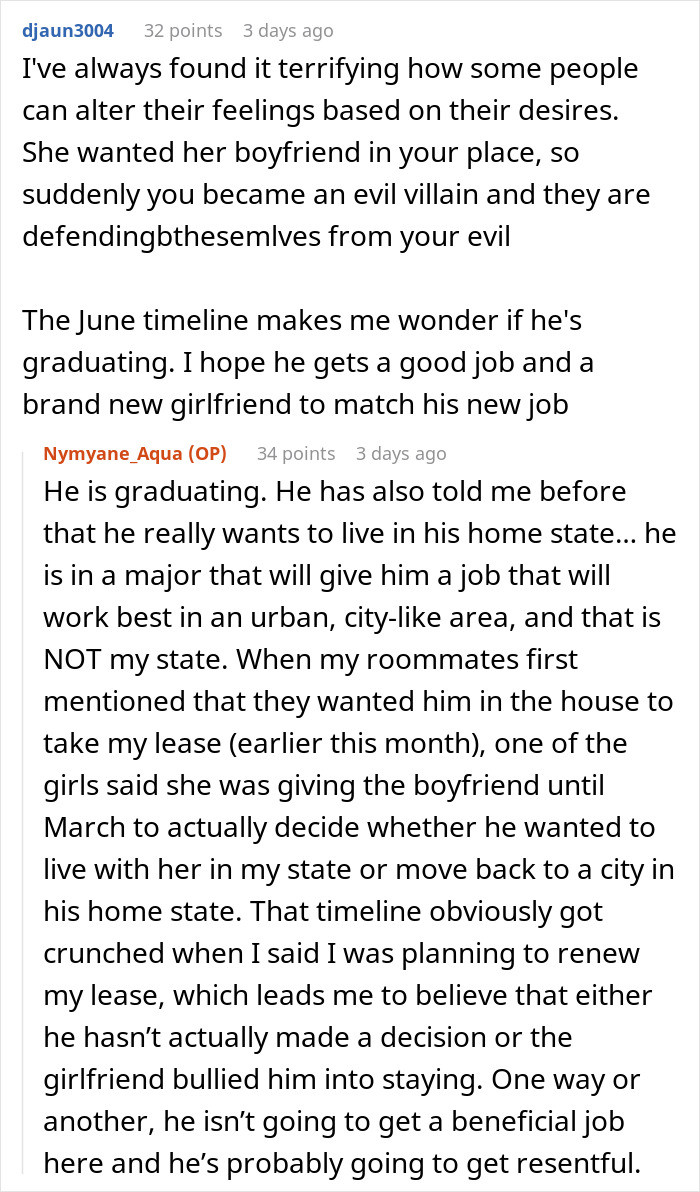 She wanted her boyfriend in your place