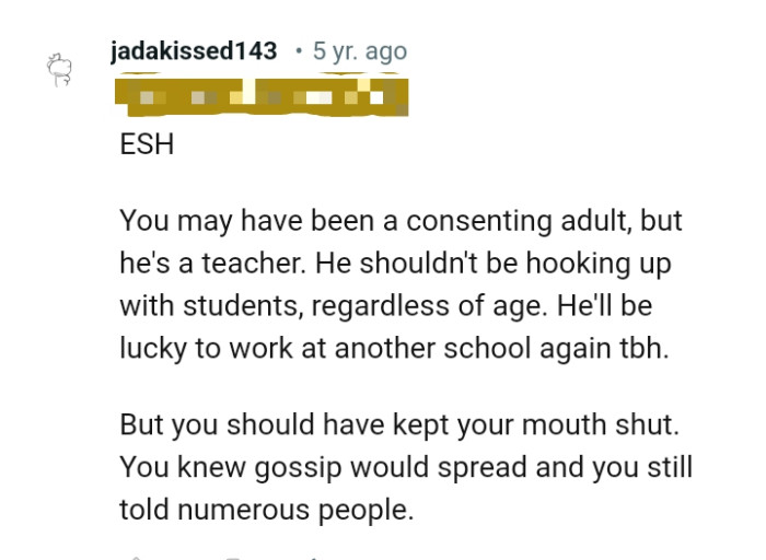 The OP should have kept her mouth shut