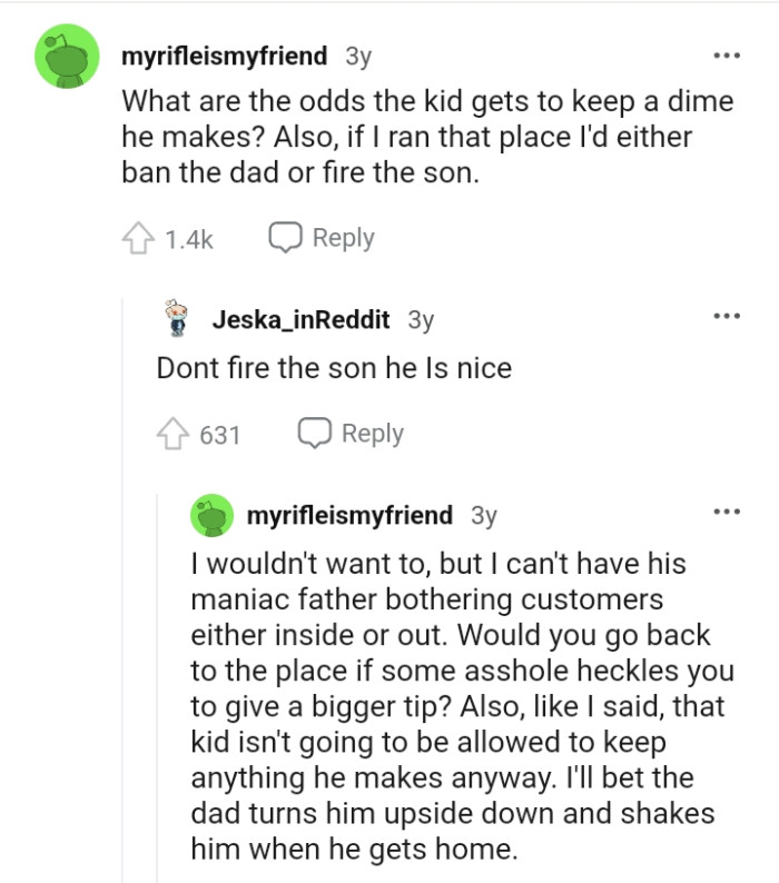 Since the boy's nice, he shouldn't be fired