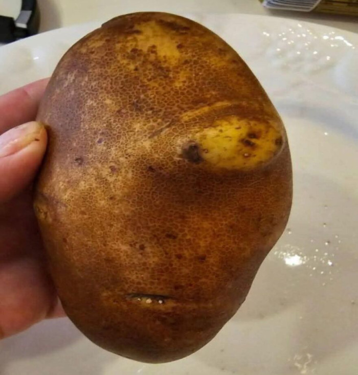 'Help Me Out, This Potato Reminds Me Of A One-Eyed Cartoon Character, And I Can't Think Of Who It Is... 🤔😅'