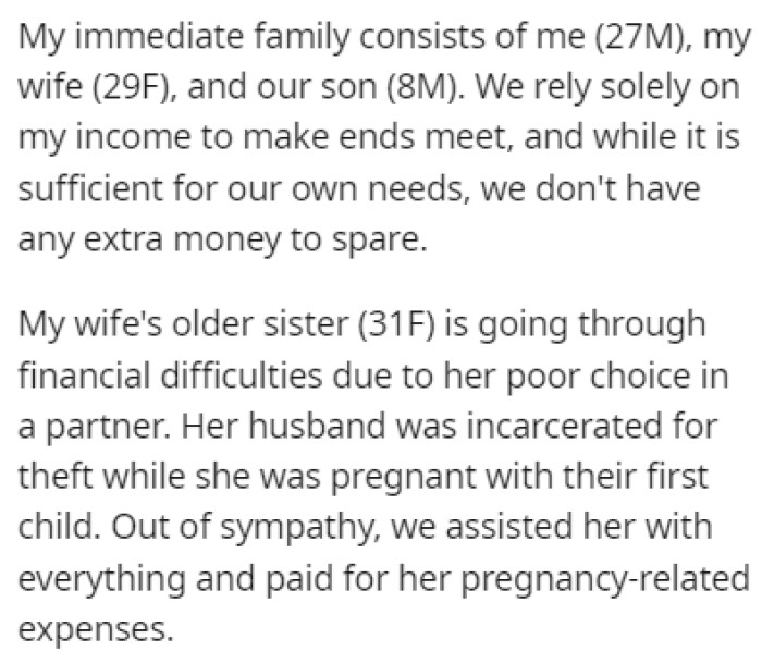 OP is married, and they have an 8-year-old son together