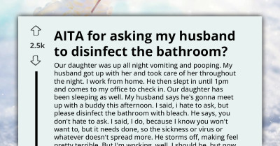 Husband Is Mad I Asked Him To Disinfect The Bathroom For A Good Reason - AITA?