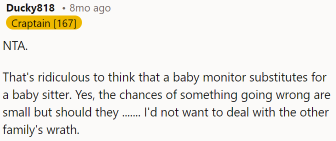 It's absurd to rely on a baby monitor as a replacement for a babysitter.
