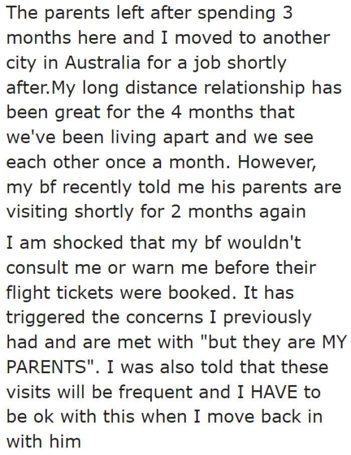 It looks like the parents coming over is going to be a yearly thing.