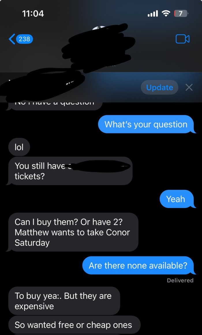 OP shares the screenshot here where they are talking about the tickets, and at the bottom of it, she shares that the tickets are only $35, which isn't pricey at all.