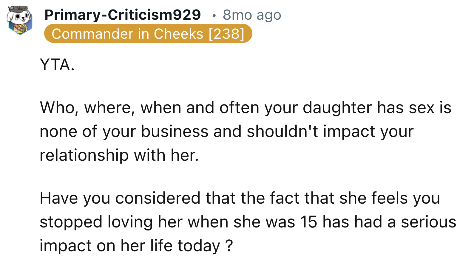 Daughter's Love Life Is Not OP's Concern