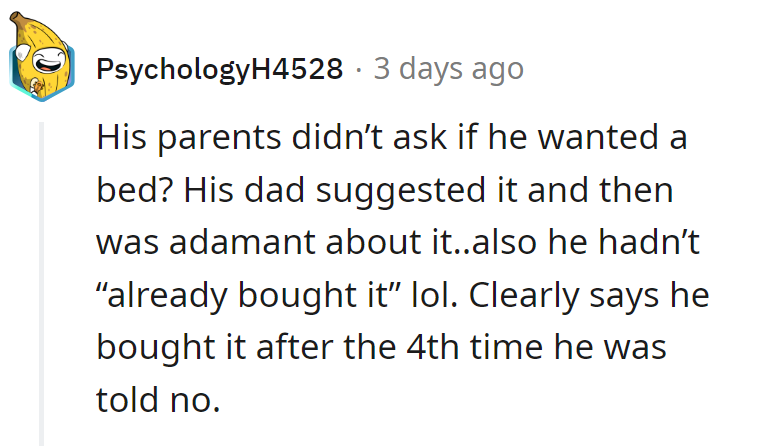 Dad's persistence: The real 'bed'-time story. Lesson learned: 'No' means 'no', not 'shop more'!