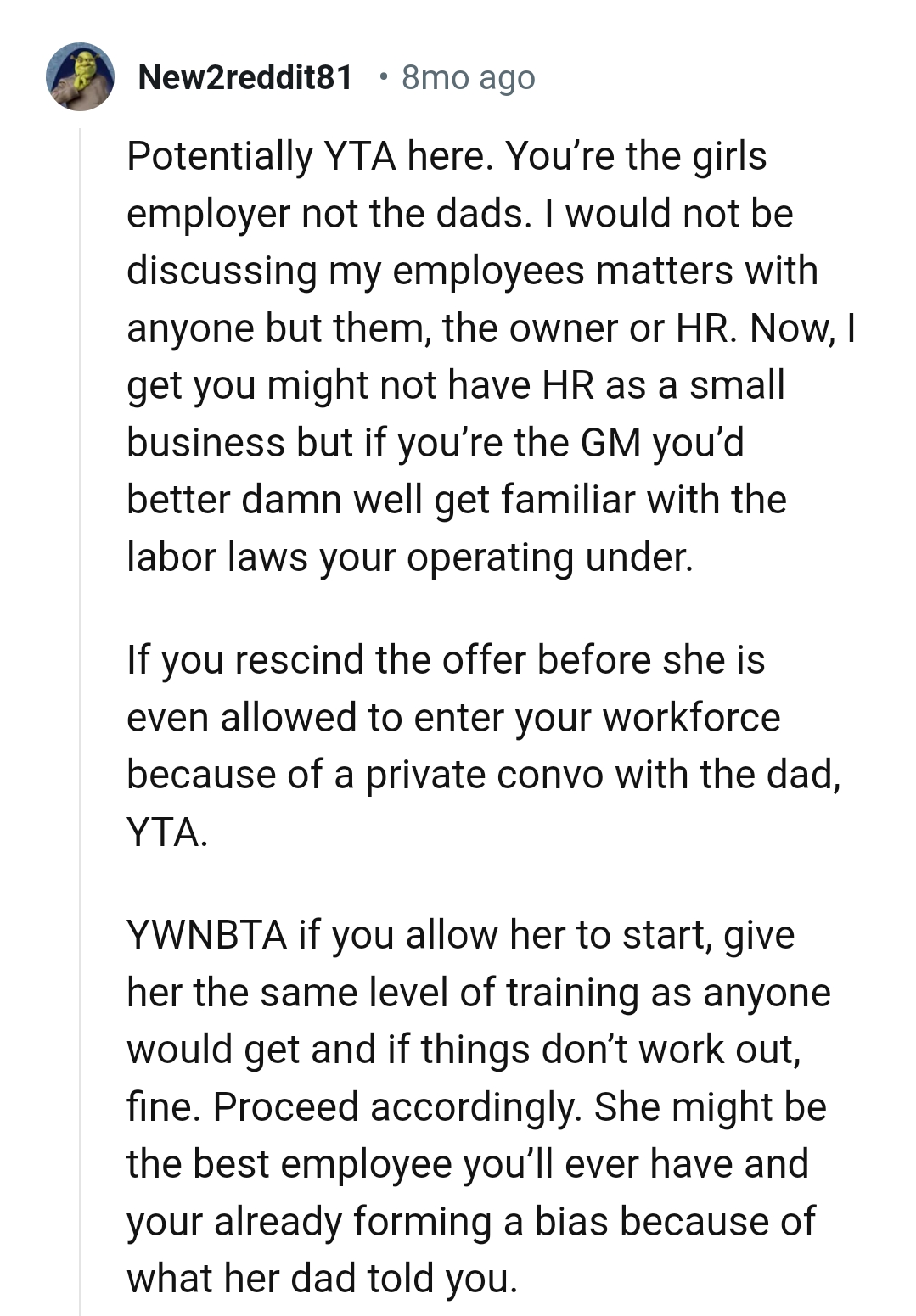 The OP Is the Employer Here