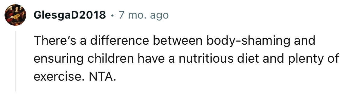 OP’s sister needs to be able to identify the difference between fat-shaming and genuine help