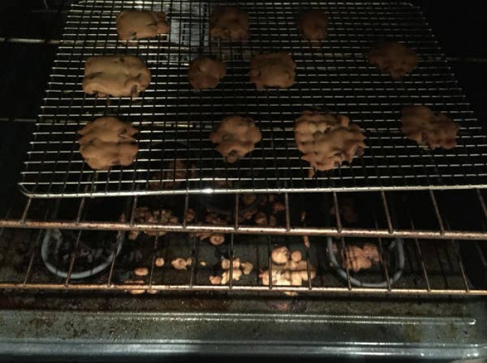 13. This man thought baking cookies on a cooling rack would be a good idea: