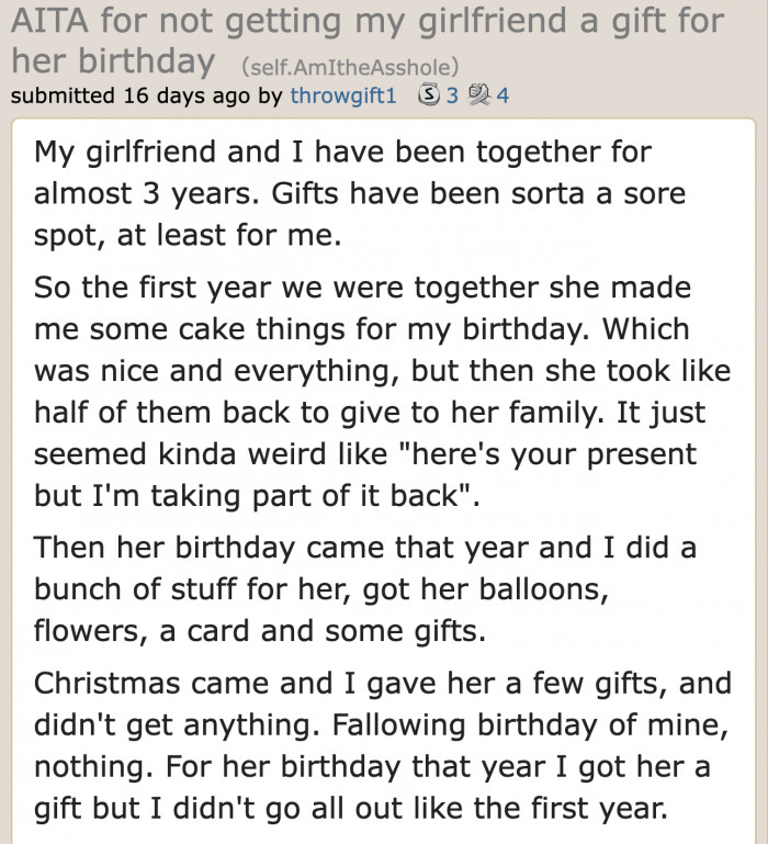 Guy gets a birthday cake from his girlfriend. But what he doesn't know is that it'll be the last one he'll ever receive from his SO.