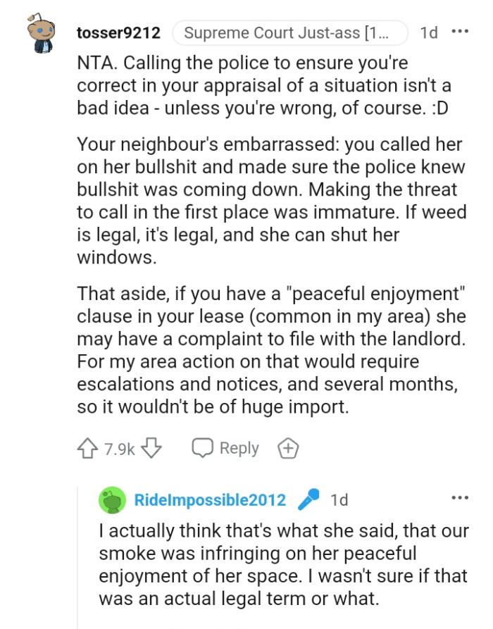 She may have a complaint to file to the landlord