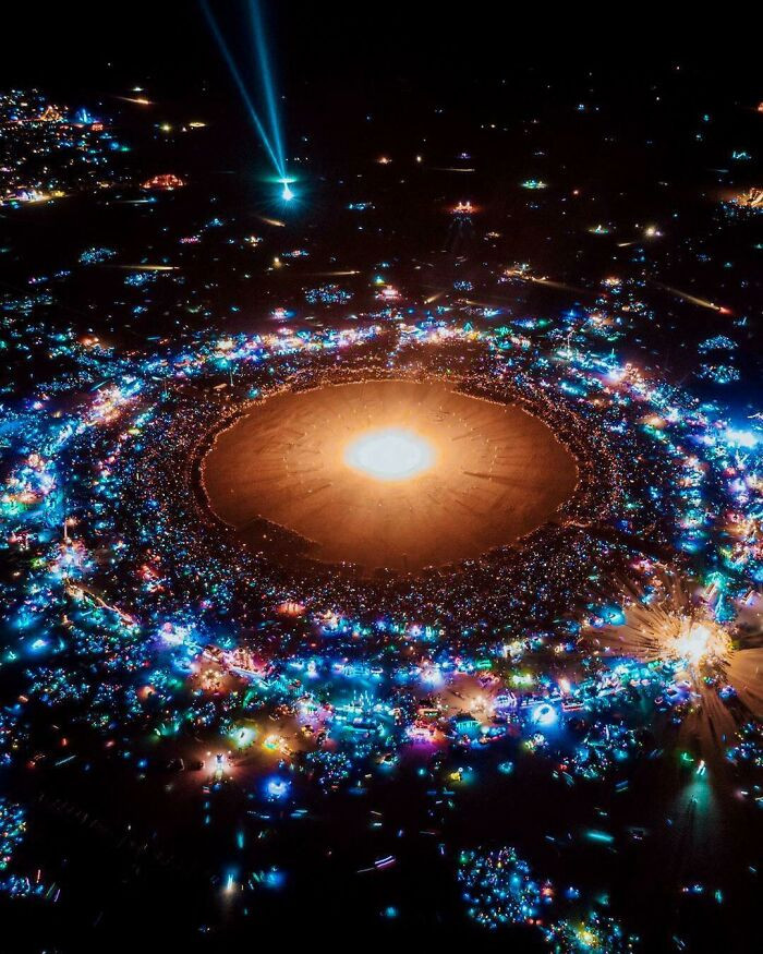 "A Shot Of Burning Man That Looks Like A Solar System"