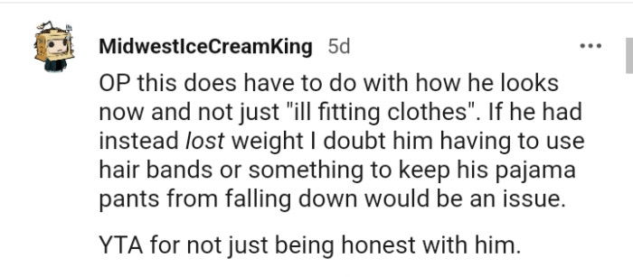 This does have to do with how he looks now