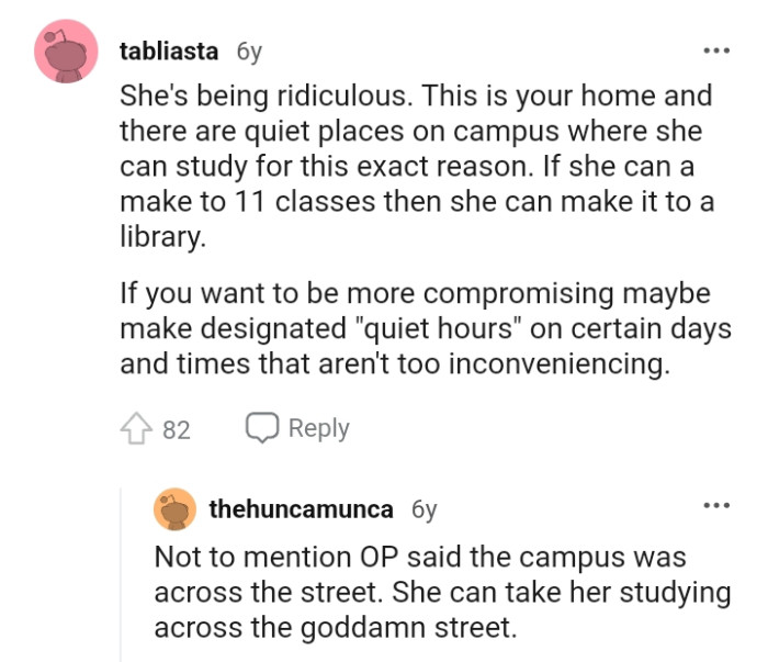 Quiet hours on certain days