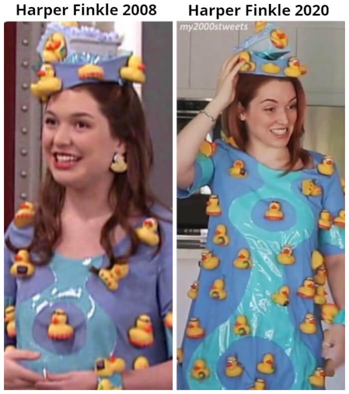 2. It doesn’t change the fact that she still wore hideous outfits, though