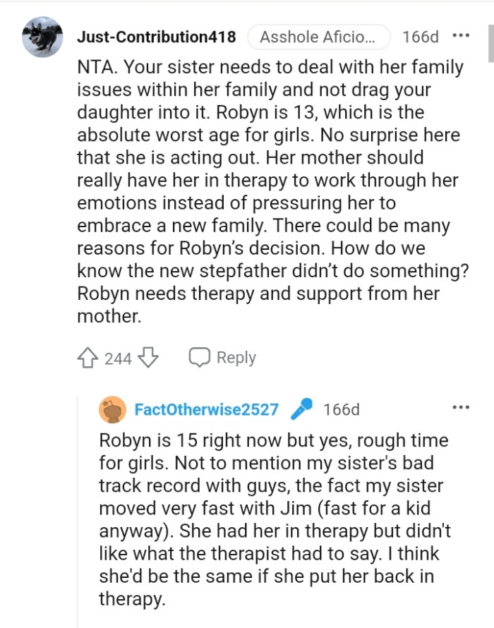 Her Mother Should Have Her in Therapy