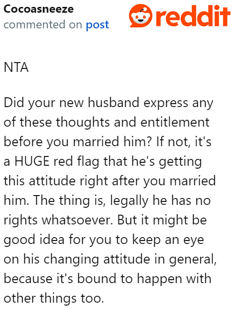 It's unfortunate for the OP that the red flags are only showing up now that they are married.
