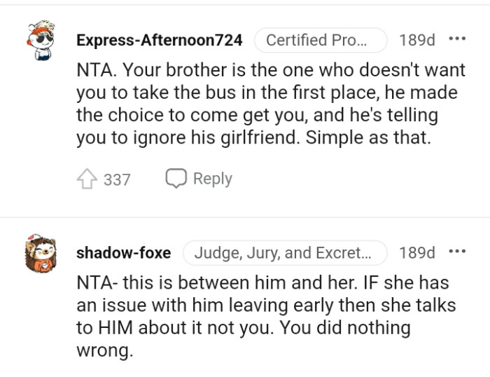 OP's boyfriend made the choice to pick her up in the first place.