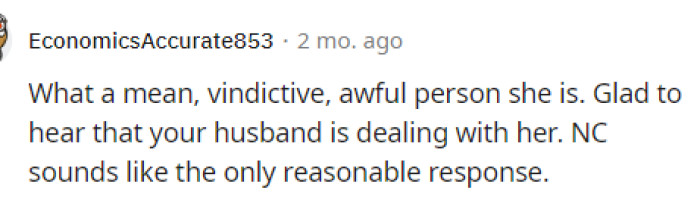 We have to agree that the MIL is clearly not a good person, and it's incredibly difficult to imagine how OP is handling this.