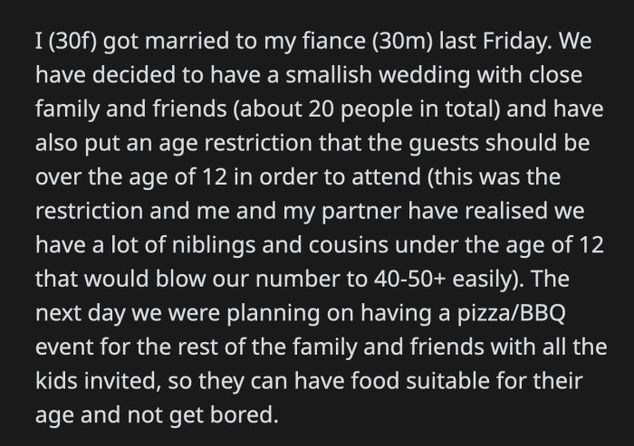 Sarah called OP a bridezilla and accused her of being an a**hole