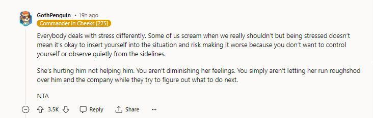 7. She’s hurting him, not helping him.