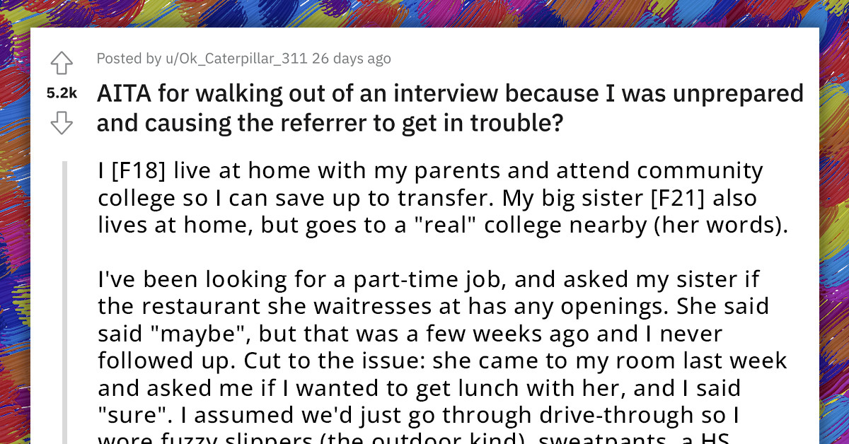 Redditor Leaves Restaurant In Humiliation After Her Sister Set Her Up To Do An Unexpected Job Interview