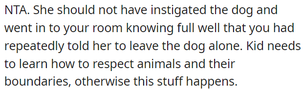 The child should learn to respect animals and their boundaries to avoid such situations.
