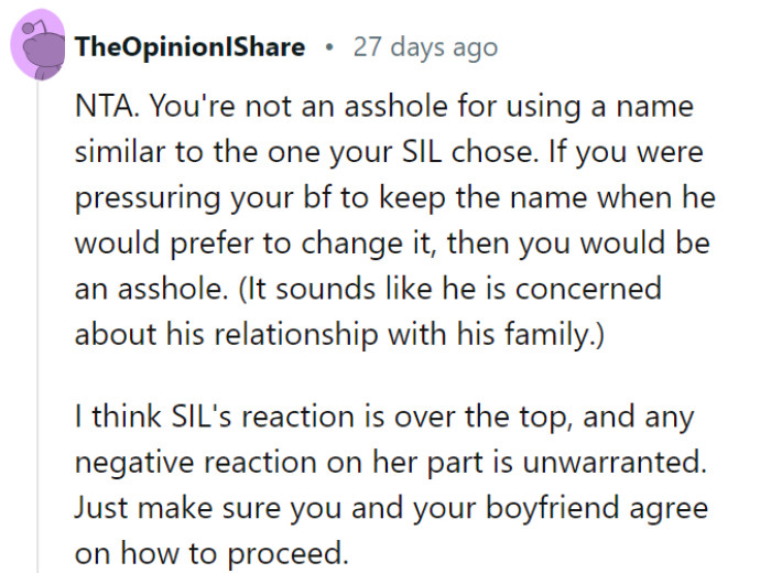 Your choice of a name should be based on what feels right for your family, and it's important to prioritize open communication and agreement between you and your boyfriend.