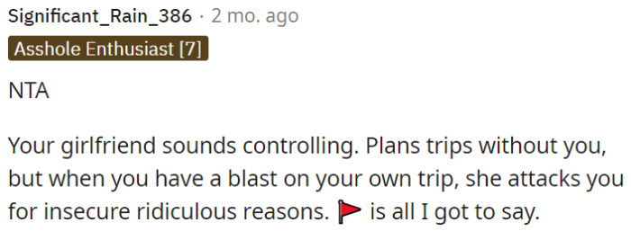 This situation raises a red flag for potential relationship issues.