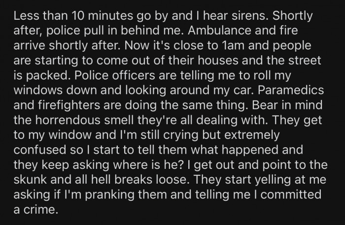 Once the Police and ambulance showed up, things got quickly serious.