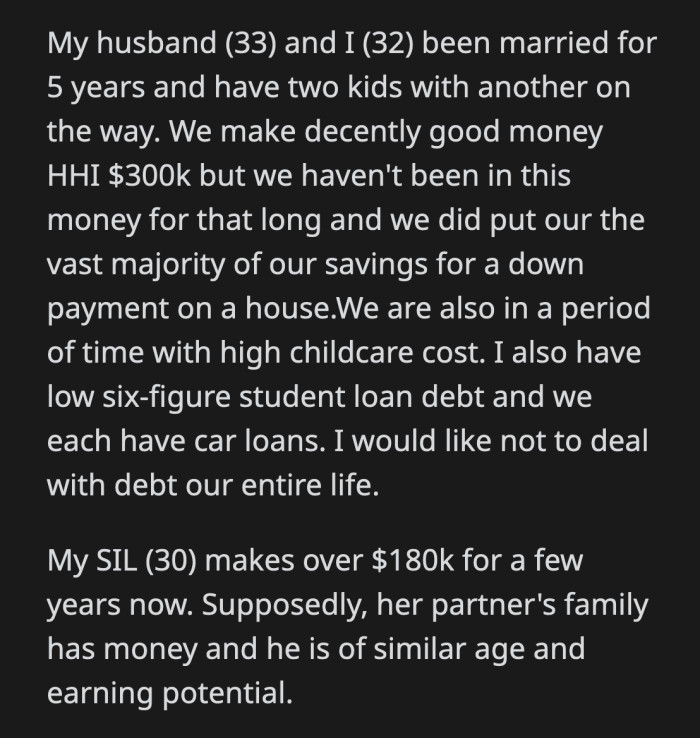 They already set aside $7k for plane tickets to India for her husband and their two kids. OP decided not to attend since she will be three months postpartum during the wedding.