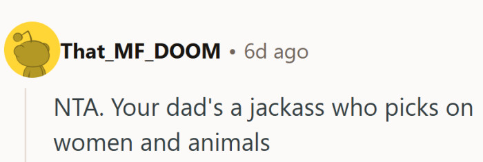 Sometimes it only takes one line to sum up an entire personality—and this commenter didn’t hold back.