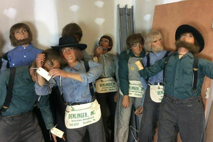 "Group Of Life-Size Wax Amish Figures That Went On Sale On Craigslist Last Year"
