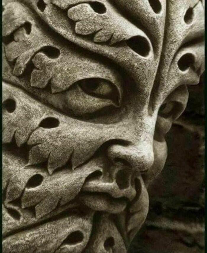 15. Description of the 'Green Man' from the early 13th century advertisement. Found in the Bamberg Cathedral, Germany, showcasing Early Gothic artistry.