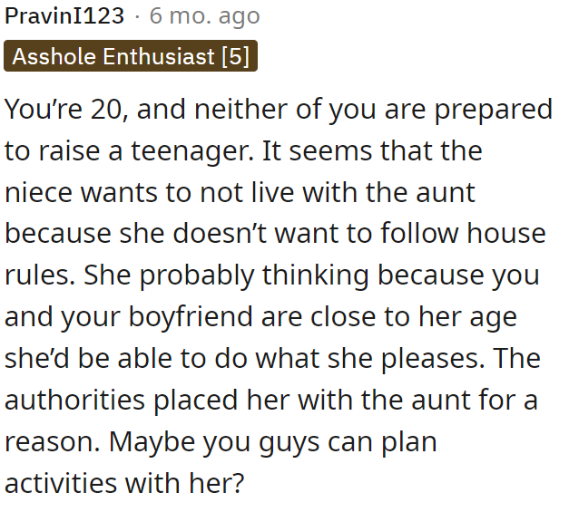 OP and her fiancé are in their 20s and are not really suitable for raising a teen.