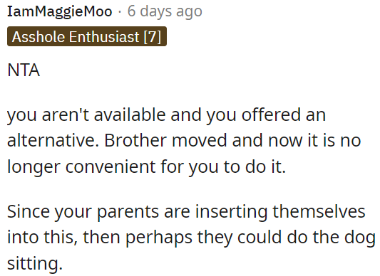 OP offered an alternative when he couldn't help.