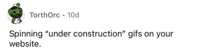 16. 'Under construction'